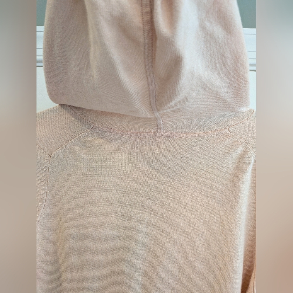 Anthropologie Moth Light Pink Contrast Stripes Hooded Button Up Cardigan Size S - Picture 11 of 13
